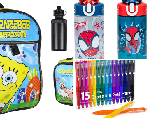 Back to School Essentials for Kids - Backpacks, Lunch Boxes & School Supplies cover photo collage