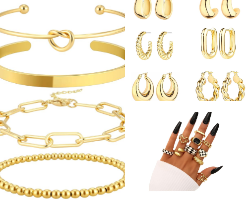 Amazon Gold Jewelry Finds cover photo collage