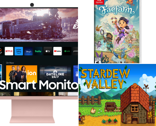 cozy set ups & games cover photo collage