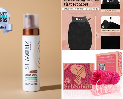 Self tanning cover photo collage