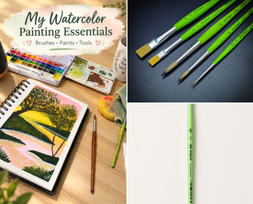 My Watercolor Painting Essentials cover photo collage