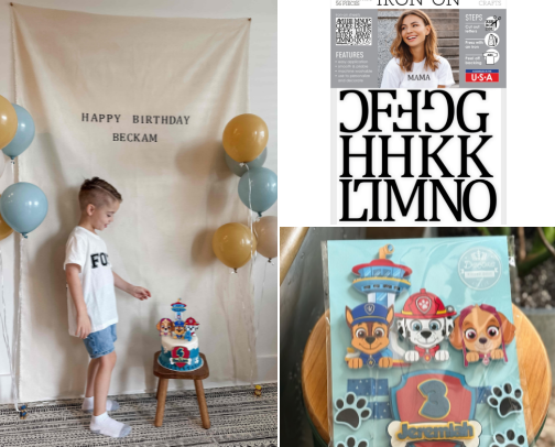 DIY birthday name banner 🎂🥳🩵 cover photo collage