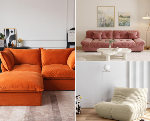 Cozy Artsy Statement Couches cover photo collage