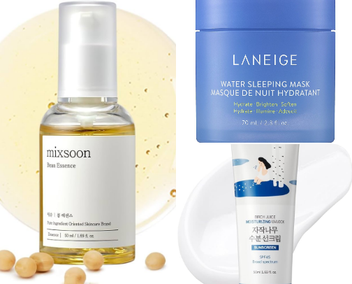 Glass Skin Routine for Beginners (Hydrated, Smooth, Glowy Skin) cover photo collage