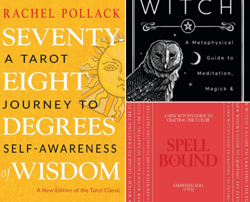 What you'll find in a witch's library 🔮 cover photo collage