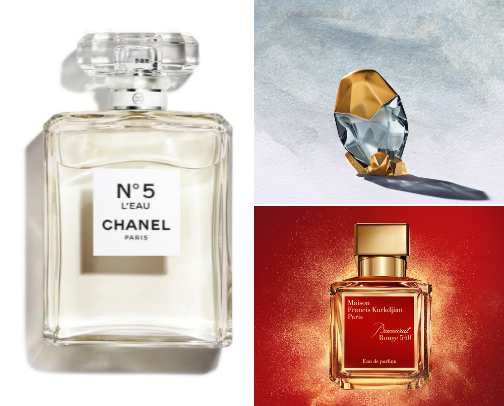 Luxury fragrances cover photo collage