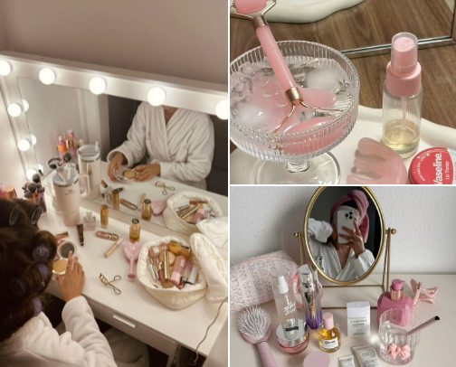 My makeup and skincare routine💄 cover photo collage