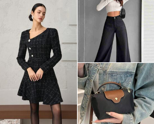 SHEIN women dresses|sweat pants|bags cover photo collage