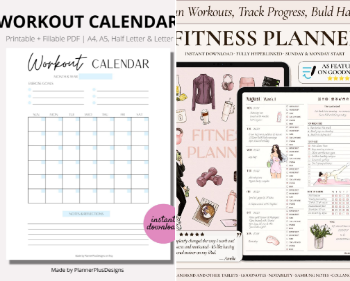 Ultimate Workout Planners for Gym and Home cover photo collage