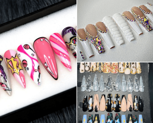 press on nails cover photo collage