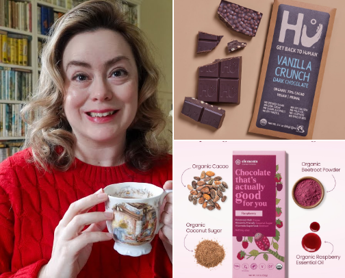 Vegan Chocolate I Love Eating While Cosy Reading cover photo collage