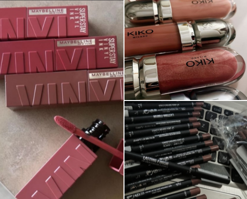 perfect nude lip make up products cover photo collage
