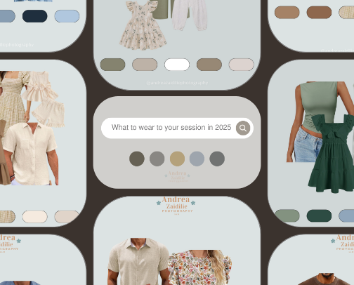 What to wear to your next session in 2025 cover photo collage