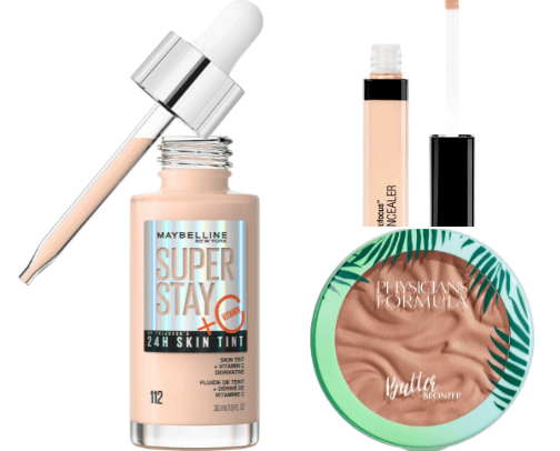 Everyday makeup products 🌸 cover photo collage