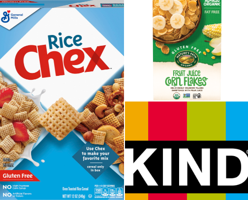 Gluten Free Cereals, Breakfast, & Bars cover photo collage