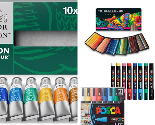 favorite art supplies cover photo collage