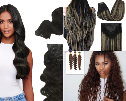 extensions + wigs cover photo collage
