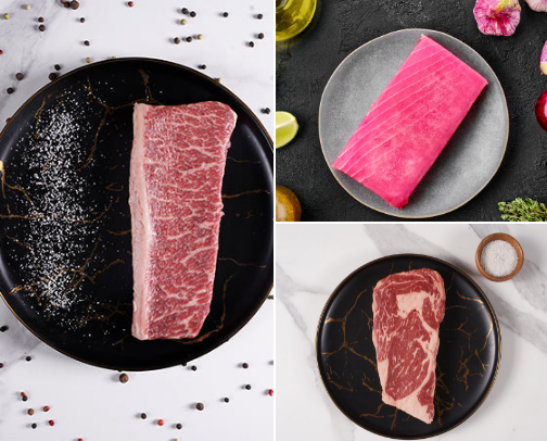 meat and seafood delivery services! cover photo collage