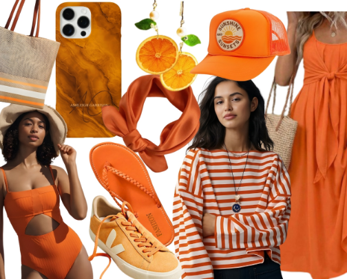 ORANGE Fashion and Accessories for Women cover photo collage