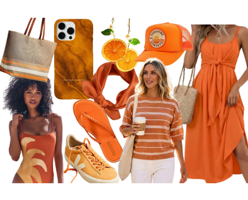 ORANGE Fashion and Accessories for Women cover photo collage