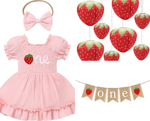 Berry First Birthday party planning cover photo collage