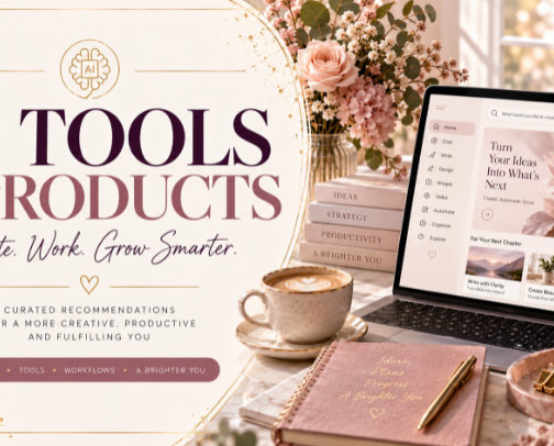 AI Tools & Products I Recommend | Create, Work & Grow Smarter cover photo collage