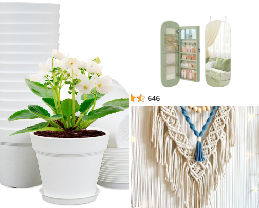 Boho & planty home decor cover photo collage