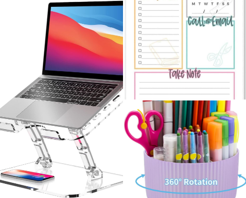 ⭐ My Teacher Desk Setup 💜 cover photo collage