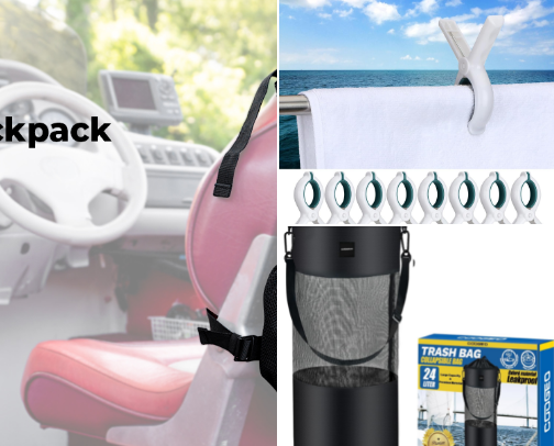 Boat accessories cover photo collage