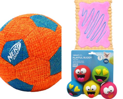 Dog toys (and other stuff) cover photo collage