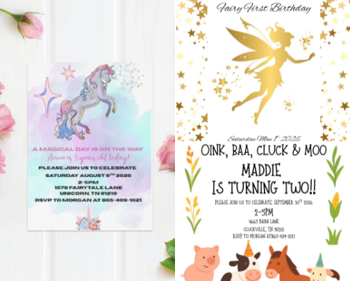 Digital Birthday invitations🎉🎂 cover photo collage