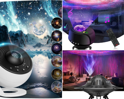 Galaxy star projector cover photo collage