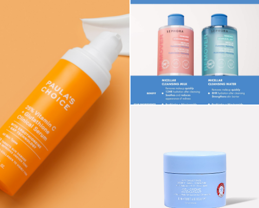 beauty, skincare and haircare cover photo collage