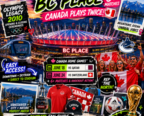 🇨🇦⚽ Vancouver FIFA World Cup 2026 (BC Place): Canada's Home Games & Olympic Stadium Guide cover photo collage