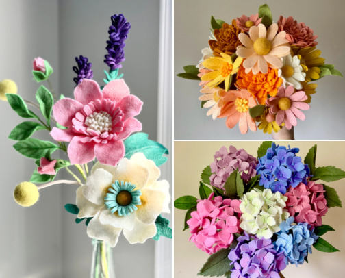 DIY Felt Flowers for Accessories, Décor & Bouquets cover photo collage
