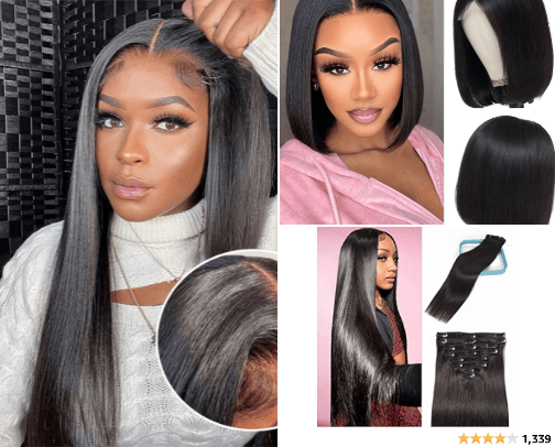 Human hair cover photo collage