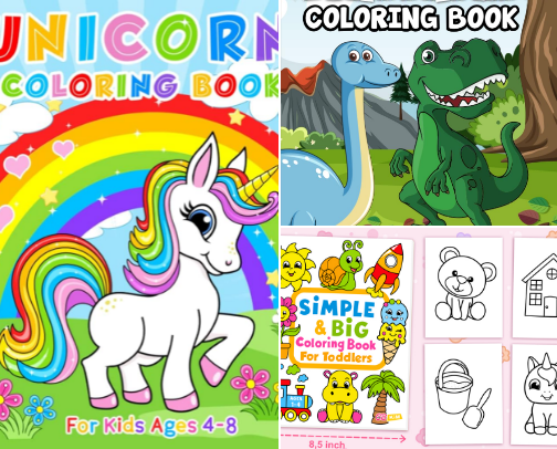 Top-Rated Kids' Colouring Books on Amazon 🎨🦄 | Fun, Educational & Screen-Free! cover photo collage