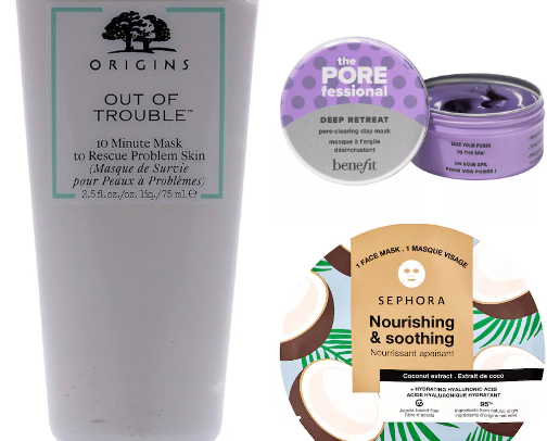 Facial masks/creams cover photo collage