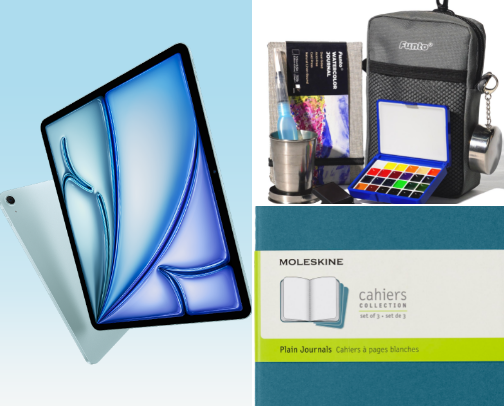 Pack Light, Create Loud: Travel Must-Haves for the Creative on the Move cover photo collage