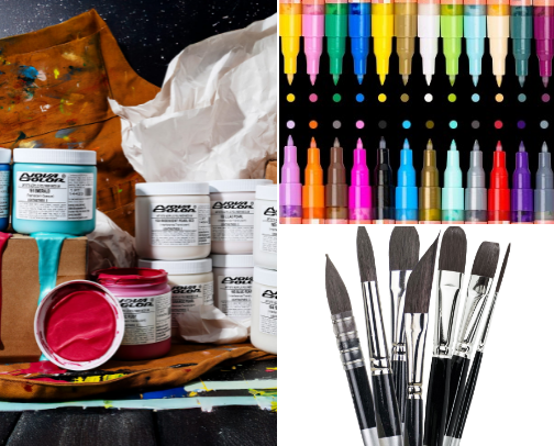 Acrylic painting essentials cover photo collage
