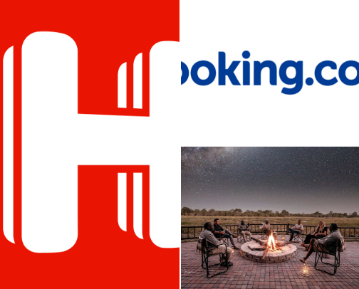 Booking hotel and travel cover photo collage