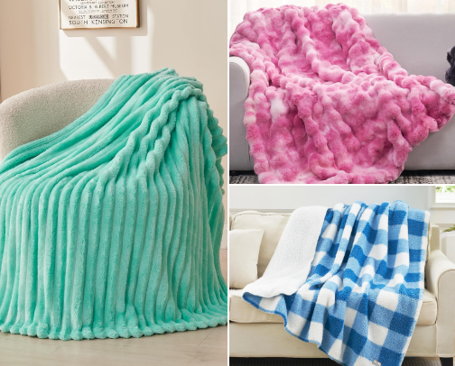 Soft Plushy Throw Blankets cover photo collage