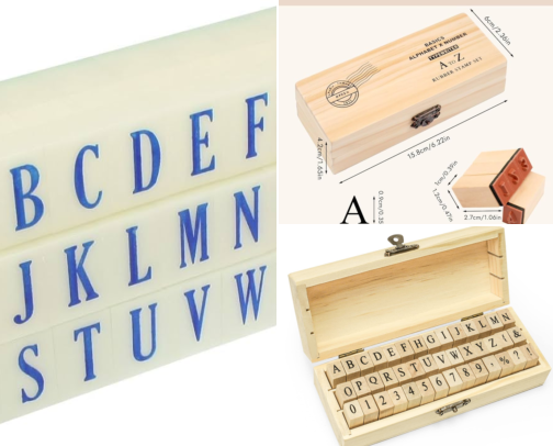 Read Free - 42 Pcs Letter Stamps, Rubber Stamps Alphabet Stamps, Wooden Stamps Number Alphabet Letter Symbol Set for DIY Crafting, Scrapbooking Supplies, Card Making guide cover photo collage
