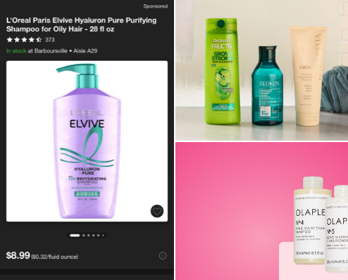 Hair shampoo and conditioner cover photo collage