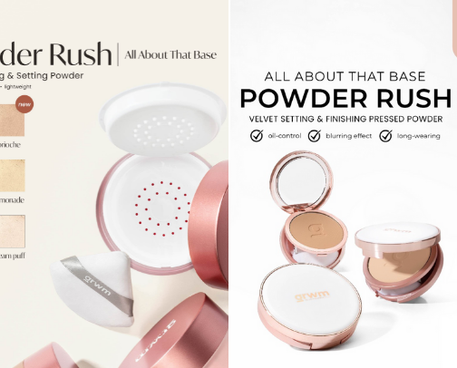 makeup powders as an oily girly cover photo collage