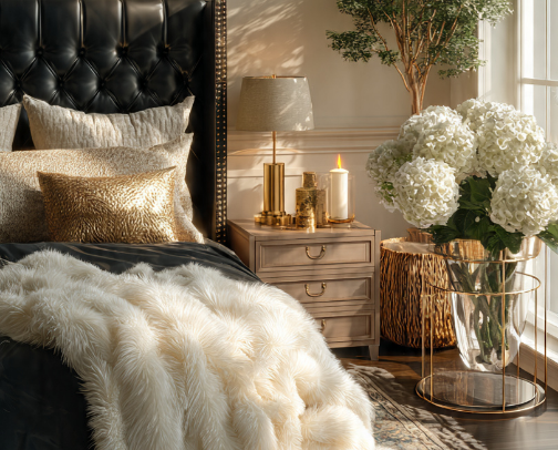 Create a Cozy Luxury Bedroom Step-by-Step(shop the look). cover photo collage