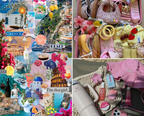 Greek island glam kit💙☀️👙✨ cover photo collage