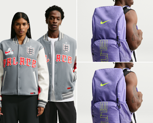 Nike Essentials: Varsity Jacket, Kicks, Bags & Shoes cover photo collage