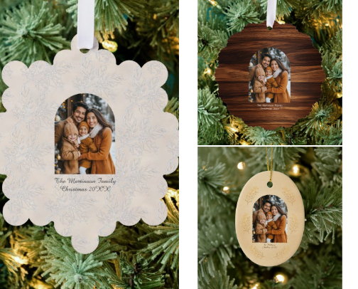 Photo Template Christmas Ornaments and Pillows cover photo collage