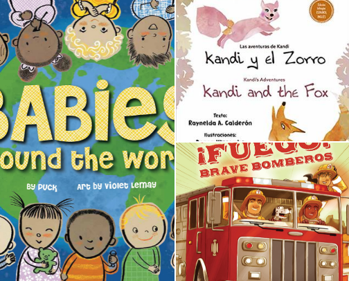 Bilingual book for children cover photo collage